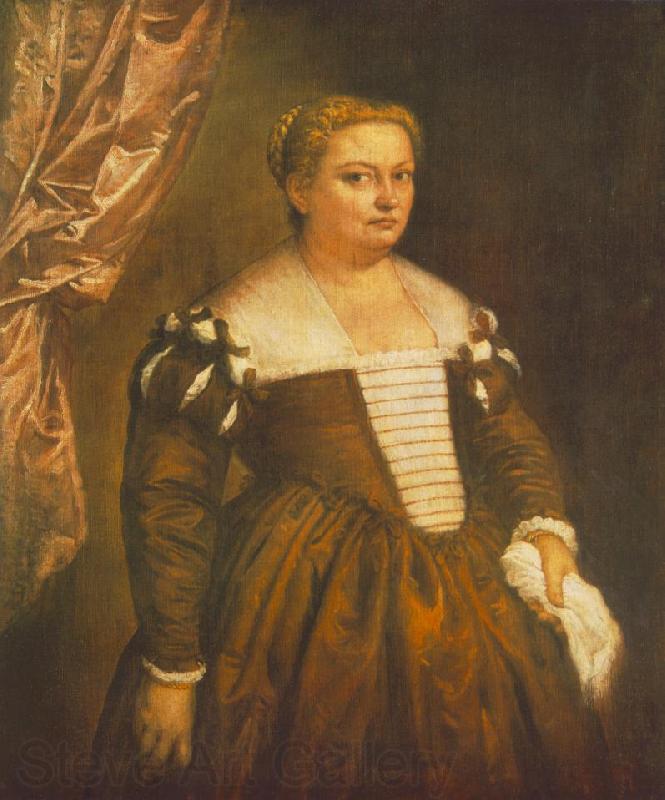 VERONESE (Paolo Caliari) Portrait of a Venetian Woman we Spain oil painting art